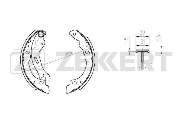 Zekkert BK-4301 Колодки тормозные барабанные, комплект BK4301: Отличная цена - Купить в Польше на 2407.PL!