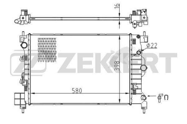 Zekkert MK-1555 Radiator, engine cooling MK1555: Buy near me in Poland at 2407.PL - Good price!