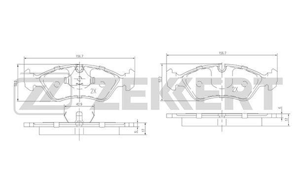 Zekkert BS-1488 Brake Pad Set, disc brake BS1488: Buy near me in Poland at 2407.PL - Good price!