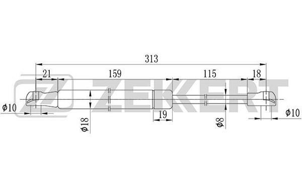 Zekkert GF-1815 Gas hood spring GF1815: Buy near me in Poland at 2407.PL - Good price!