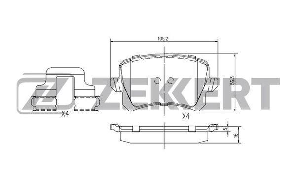 Zekkert BS-1168 Тормозные колодки дисковые, комплект BS1168: Отличная цена - Купить в Польше на 2407.PL!
