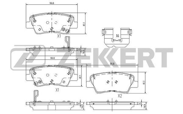 Zekkert BS-1188 Rear disc brake pads, set BS1188: Buy near me in Poland at 2407.PL - Good price!