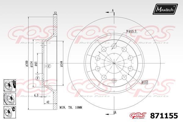 MaxTech 871155.6880 Гальмівний диск 8711556880: Приваблива ціна - Купити у Польщі на 2407.PL!