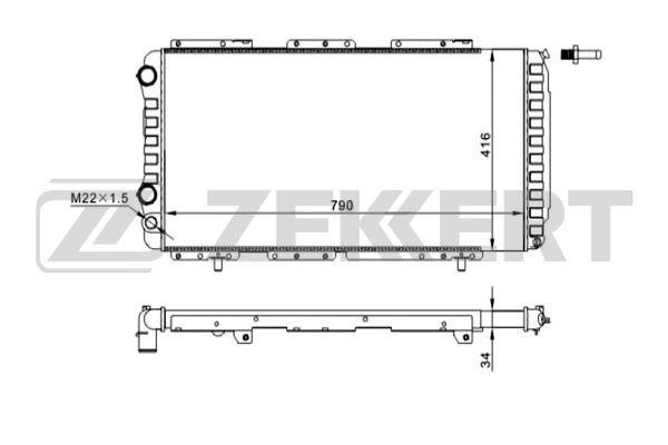 Zekkert MK-1047 Radiator, engine cooling MK1047: Buy near me in Poland at 2407.PL - Good price!