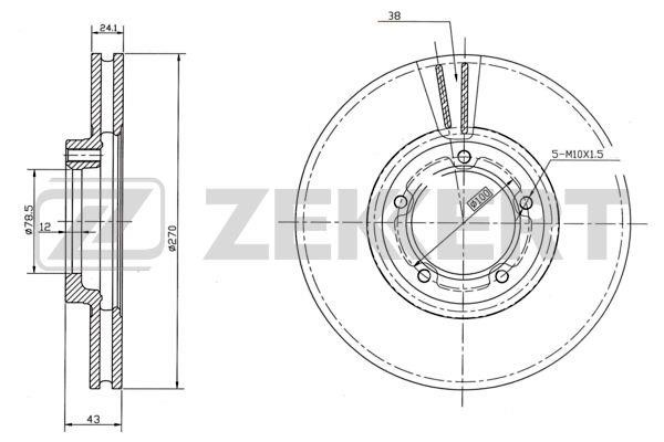 Zekkert BS5597 Front brake disc ventilated BS5597: Buy near me in Poland at 2407.PL - Good price!