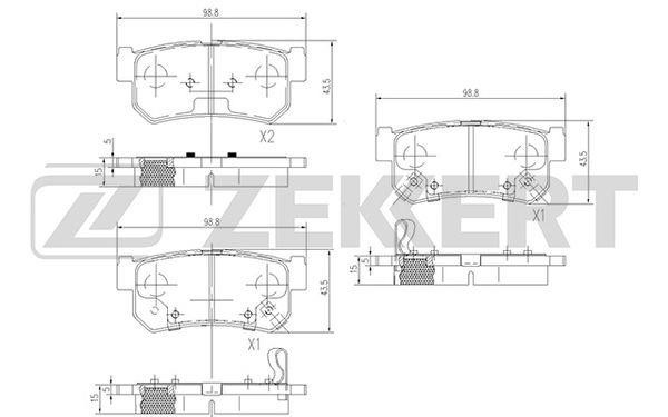 Zekkert BS-1496 Brake Pad Set, disc brake BS1496: Buy near me at 2407.PL in Poland at an Affordable price!