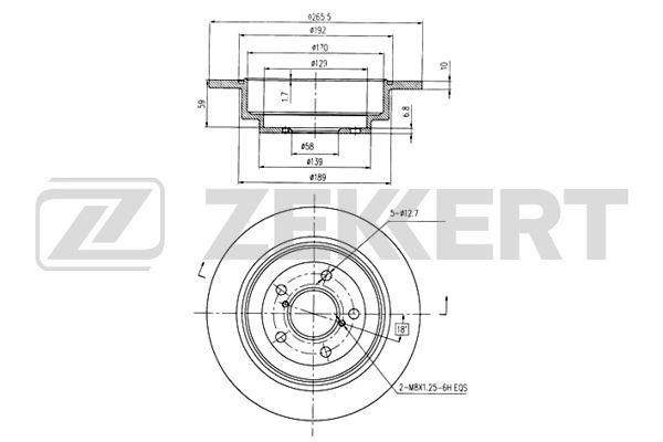 Zekkert BS-5180 Rear brake disc, non-ventilated BS5180: Buy near me in Poland at 2407.PL - Good price!