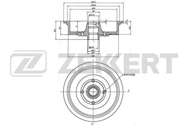 Zekkert BS-5452 Тормозной барабан задний BS5452: Отличная цена - Купить в Польше на 2407.PL!