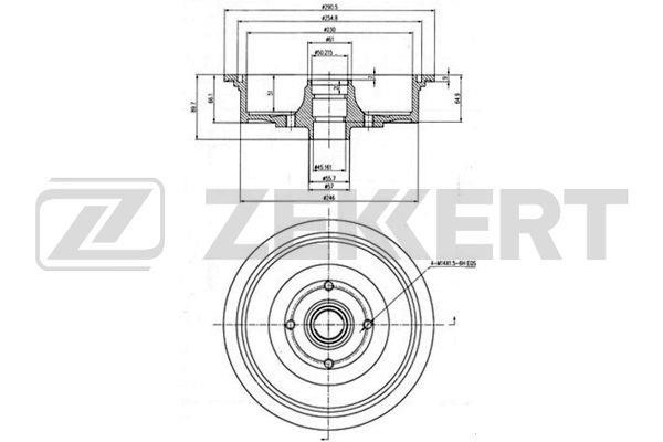 Zekkert BS-5452 Барабан гальмівний задній BS5452: Приваблива ціна - Купити у Польщі на 2407.PL!