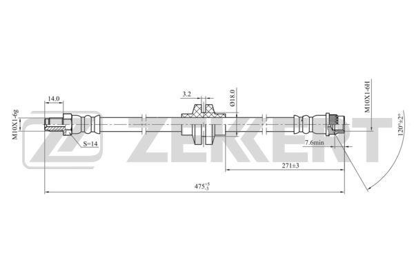 Zekkert BS-9425 Brake Hose BS9425: Buy near me in Poland at 2407.PL - Good price!
