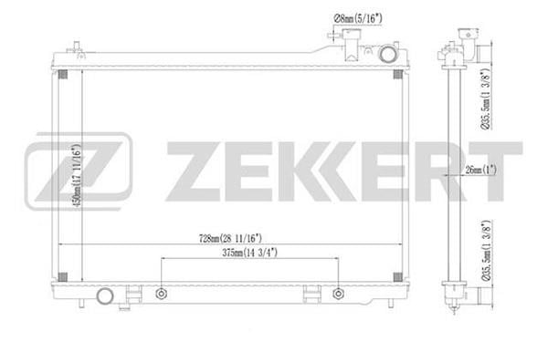 Zekkert MK-1195 Радіатор, система охолодження двигуна MK1195: Приваблива ціна - Купити у Польщі на 2407.PL!