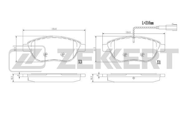 Zekkert BS-1389 Rear disc brake pads, set BS1389: Buy near me in Poland at 2407.PL - Good price!