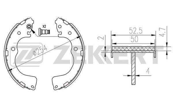 Zekkert BK-4173 Brake shoe set BK4173: Buy near me in Poland at 2407.PL - Good price!