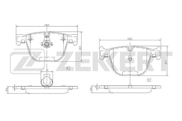 Zekkert BS-1582 Front disc brake pads, set BS1582: Buy near me in Poland at 2407.PL - Good price!