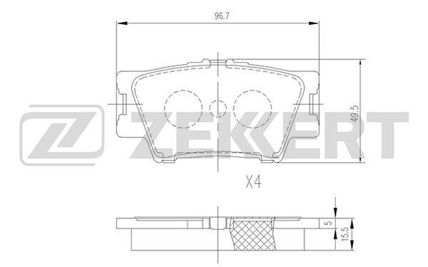 Zekkert BS-2715 Brake Pad Set, disc brake BS2715: Buy near me in Poland at 2407.PL - Good price!