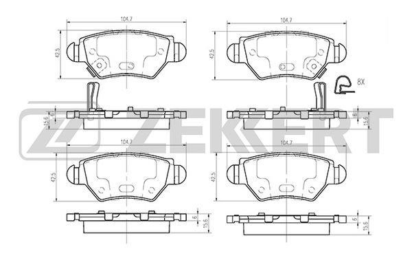 Zekkert BS-2366 Гальмівні колодки, комплект BS2366: Приваблива ціна - Купити у Польщі на 2407.PL!