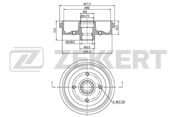 Zekkert BS-5416 Rear brake drum BS5416: Buy near me in Poland at 2407.PL - Good price!