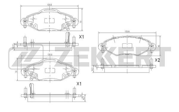 Zekkert BS-2076 Front disc brake pads, set BS2076: Buy near me in Poland at 2407.PL - Good price!