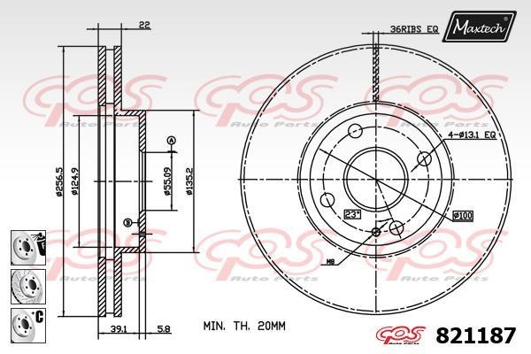 MaxTech 821187.6980 Диск гальмівний передній вентильований 8211876980: Купити у Польщі - Добра ціна на 2407.PL!