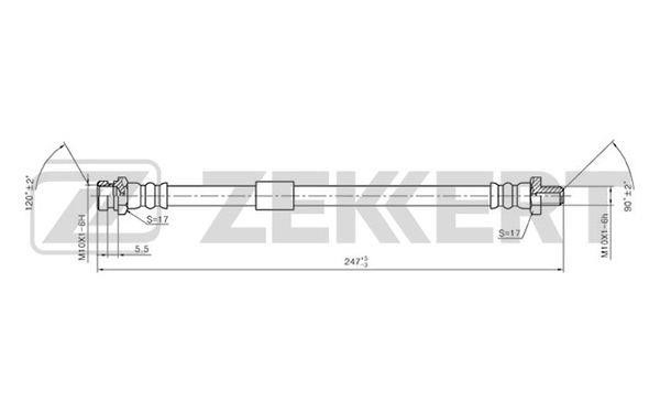 Zekkert BS-9016 Brake Hose BS9016: Buy near me in Poland at 2407.PL - Good price!