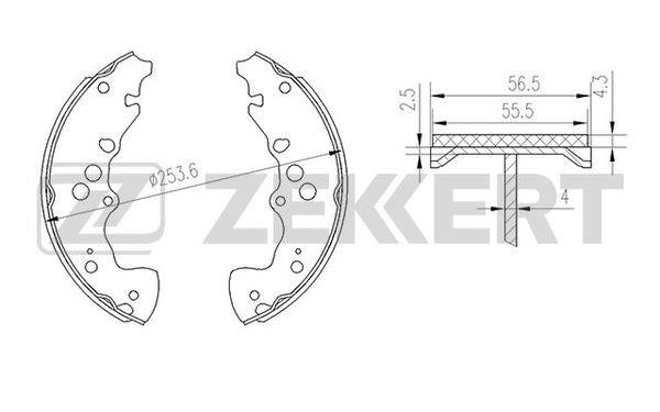 Zekkert BK-4104 Brake shoe set BK4104: Buy near me in Poland at 2407.PL - Good price!