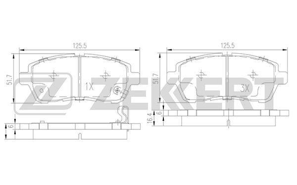 Zekkert BS-1130 Brake Pad Set, disc brake BS1130: Buy near me in Poland at 2407.PL - Good price!