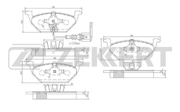 Zekkert BS-1138 Brake Pad Set, disc brake BS1138: Buy near me in Poland at 2407.PL - Good price!