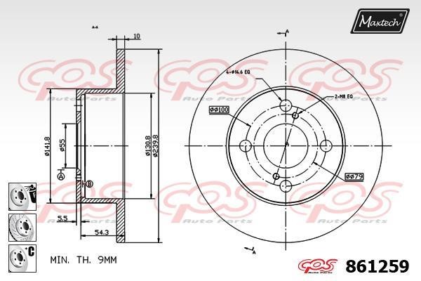 MaxTech 861259.6880 Диск гальмівний 8612596880: Приваблива ціна - Купити у Польщі на 2407.PL!