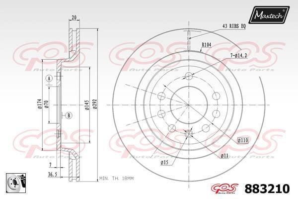 MaxTech 883210.0080 Тормозной диск передний вентилируемый 8832100080: Купить в Польше - Отличная цена на 2407.PL!