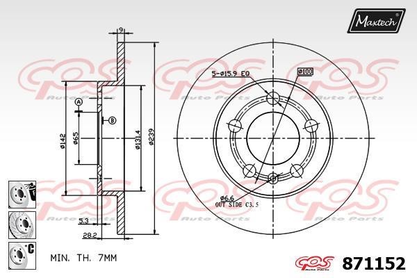 MaxTech 871152.6880 Гальмівний диск 8711526880: Приваблива ціна - Купити у Польщі на 2407.PL!