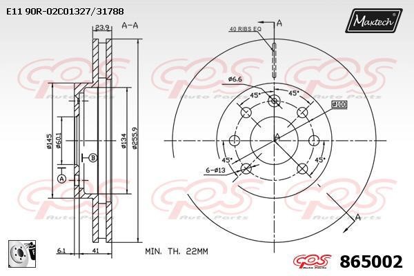 MaxTech 865002.0080 Front brake disc ventilated 8650020080: Buy near me at 2407.PL in Poland at an Affordable price!