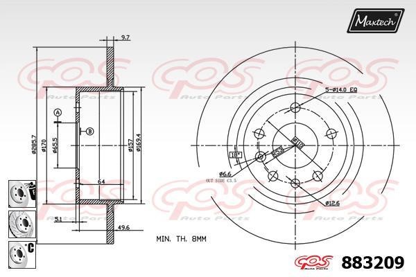 MaxTech 883209.6880 Тормозной диск 8832096880: Купить в Польше - Отличная цена на 2407.PL!