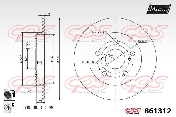 MaxTech 861312.6060 Tarcza hamulcowa tylna, niewentylowana 8613126060: Dobra cena w Polsce na 2407.PL - Kup Teraz!