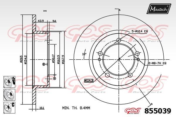 MaxTech 855039.6980 Tarcza hamulcowa 8550396980: Atrakcyjna cena w Polsce na 2407.PL - Zamów teraz!