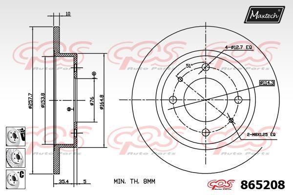 MaxTech 865208.6980 Диск гальмівний 8652086980: Приваблива ціна - Купити у Польщі на 2407.PL!