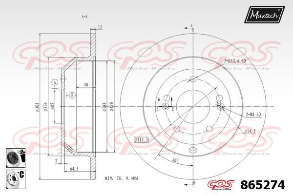 MaxTech 865274.6060 Tarcza hamulcowa tylna, niewentylowana 8652746060: Dobra cena w Polsce na 2407.PL - Kup Teraz!