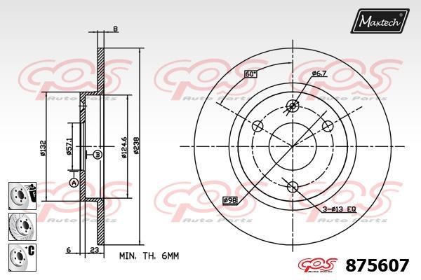 MaxTech 875607.6880 Диск гальмівний 8756076880: Приваблива ціна - Купити у Польщі на 2407.PL!