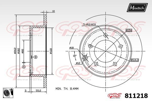 MaxTech 811218.0060 Tarcza hamulcowa tylna, niewentylowana 8112180060: Dobra cena w Polsce na 2407.PL - Kup Teraz!