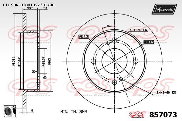 MaxTech 857073.0060 Tarcza hamulcowa tylna, niewentylowana 8570730060: Dobra cena w Polsce na 2407.PL - Kup Teraz!