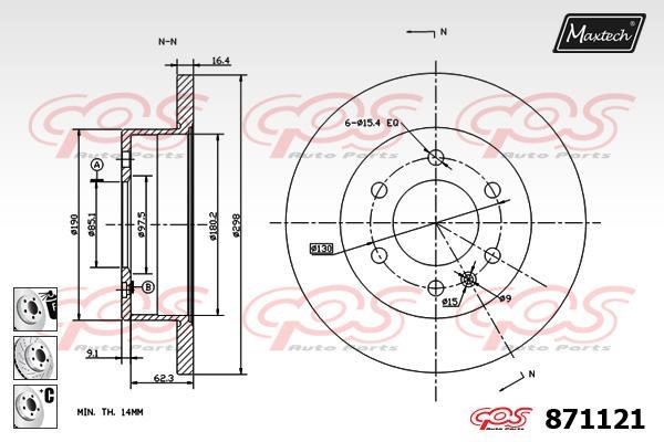 MaxTech 871121.6880 Диск тормозной 8711216880: Отличная цена - Купить в Польше на 2407.PL!