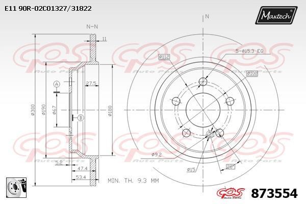 MaxTech 873554.0080 Bremsscheibe hinten, unbelüftet 8735540080: Kaufen Sie zu einem guten Preis in Polen bei 2407.PL!