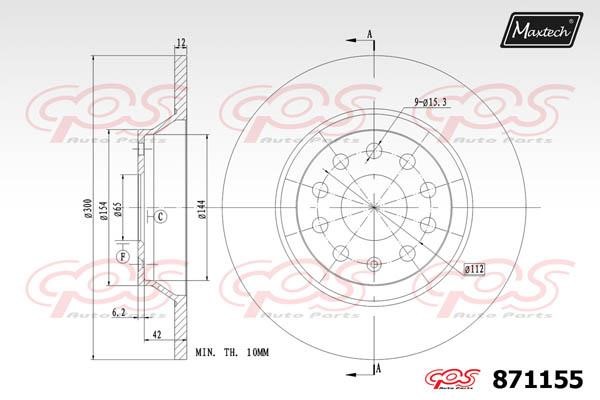 MaxTech 871155.0000 Rear brake disc, non-ventilated 8711550000: Buy near me in Poland at 2407.PL - Good price!