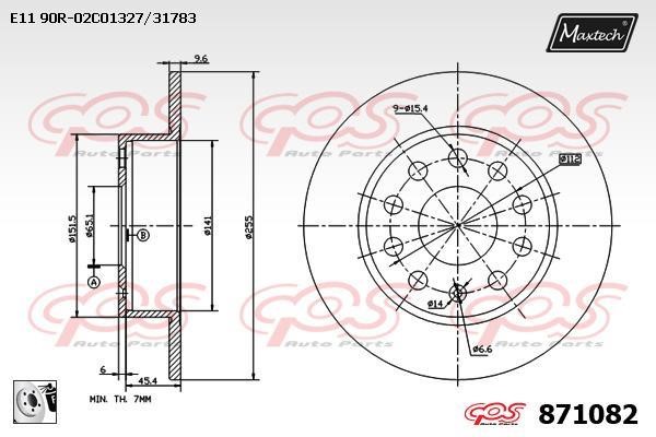 MaxTech 871082.0080 Rear brake disc, non-ventilated 8710820080: Buy near me in Poland at 2407.PL - Good price!