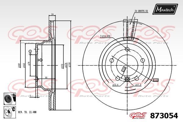 MaxTech 873054.6060 Wentylowana przednia tarcza hamulcowa 8730546060: Dobra cena w Polsce na 2407.PL - Kup Teraz!