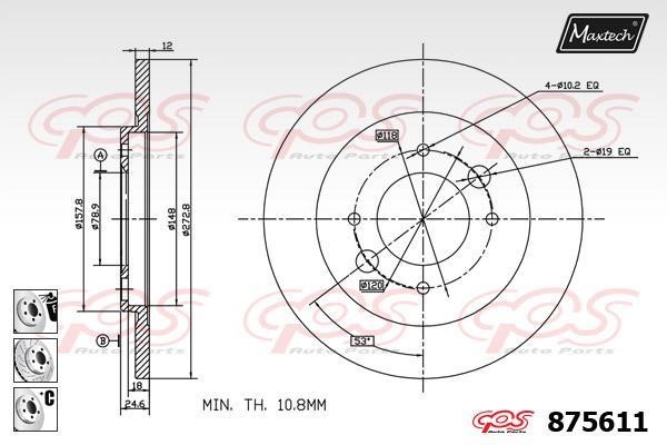 MaxTech 875611.6980 Brake disc 8756116980: Buy near me in Poland at 2407.PL - Good price!