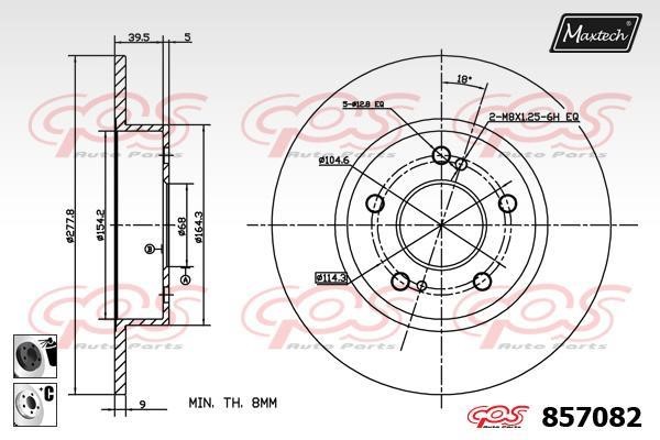 MaxTech 857082.6060 Bremsscheibe hinten, unbelüftet 8570826060: Kaufen Sie zu einem guten Preis in Polen bei 2407.PL!