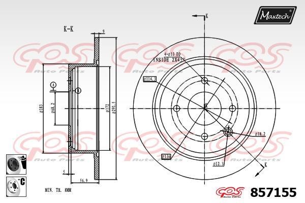 MaxTech 857155.6060 Диск гальмівний задній невентильований 8571556060: Приваблива ціна - Купити у Польщі на 2407.PL!