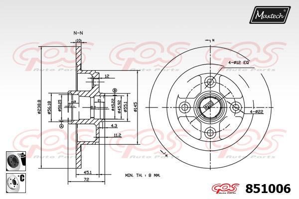 MaxTech 851006.6060 Tarcza hamulcowa tylna, niewentylowana 8510066060: Dobra cena w Polsce na 2407.PL - Kup Teraz!