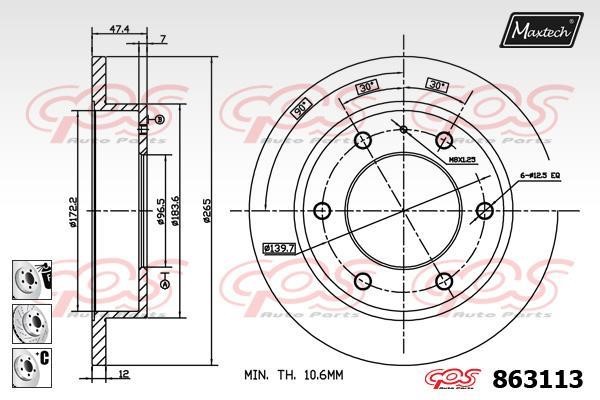 MaxTech 863113.6880 Tarcza hamulcowa 8631136880: Dobra cena w Polsce na 2407.PL - Kup Teraz!