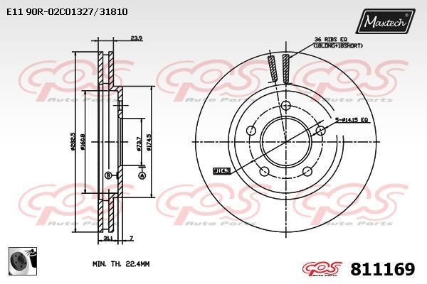 MaxTech 811169.0060 Тормозной диск передний вентилируемый 8111690060: Купить в Польше - Отличная цена на 2407.PL!